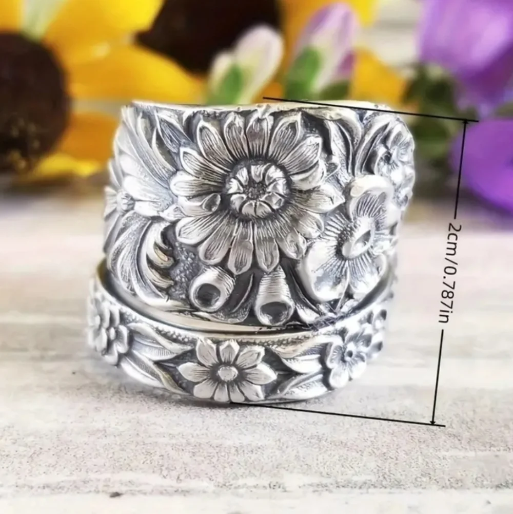 Sunflower Spoon Ring Adjustable
